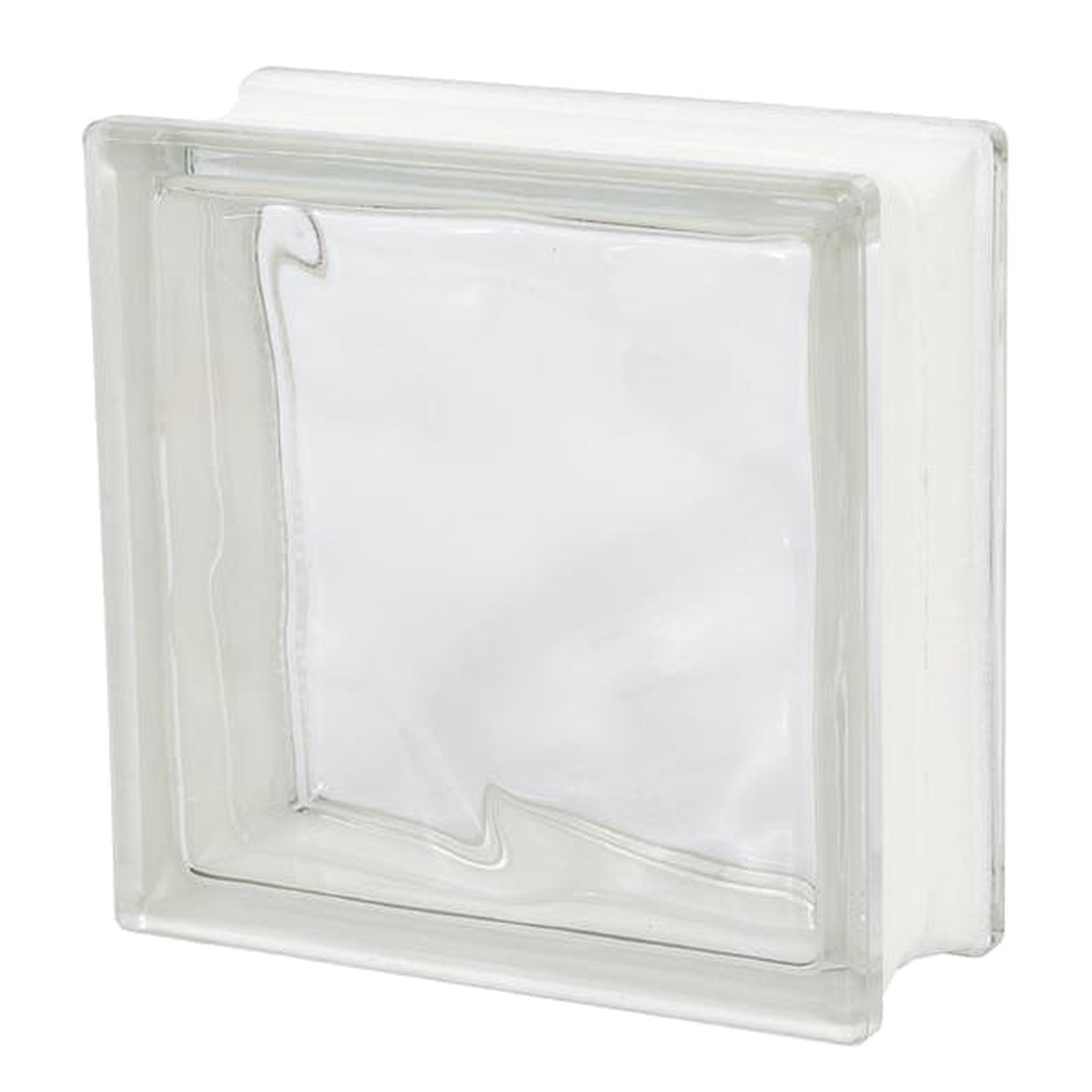 Bloco de Vidro Ondulado Wave Incolor 19x19x8cm