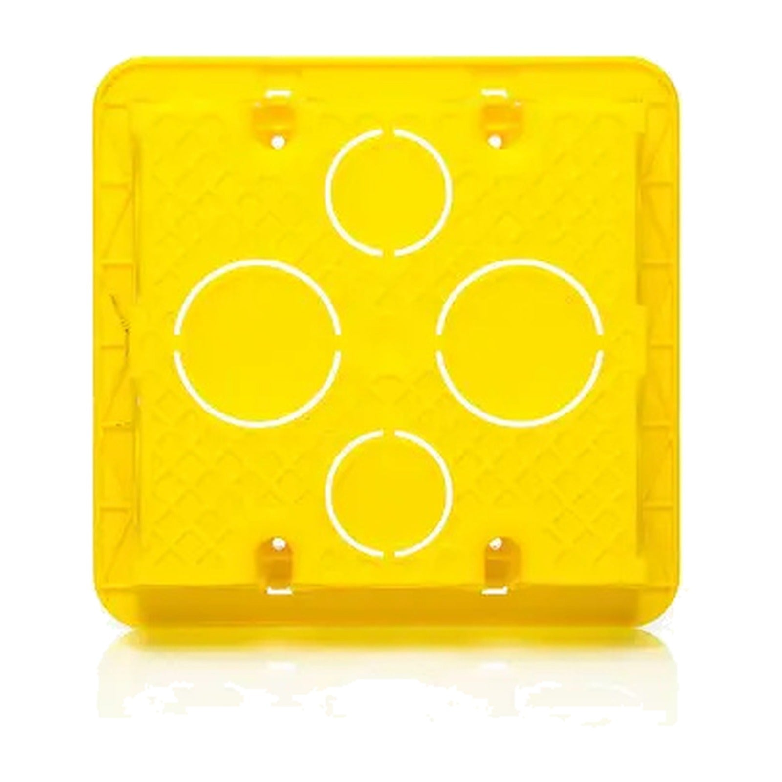 Caixa para Alvenaria de Embutir 4x4 Quadrada Amarela