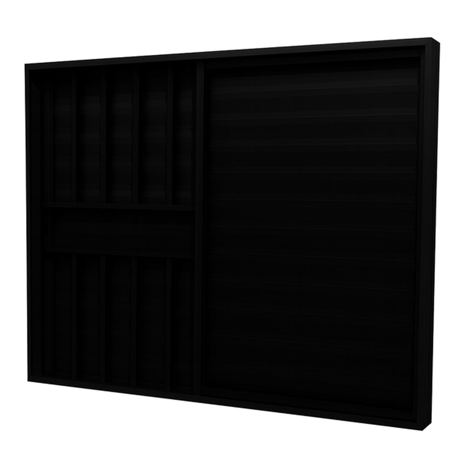 Veneziana 3 Folhas Alumínio Preto Com Grade 1,00x1,00m